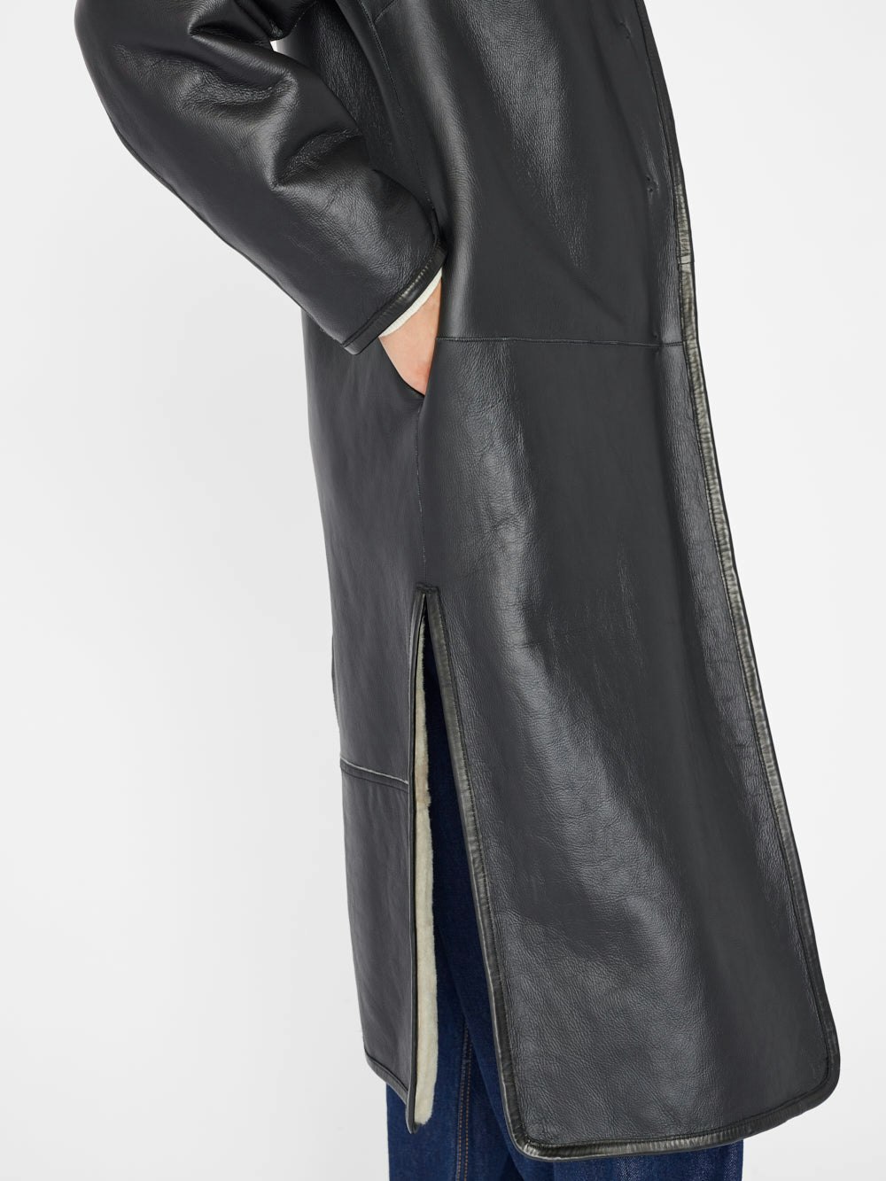 coat leather pocket view